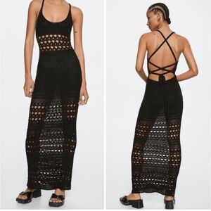 Mango NWT Dress Crochet Black